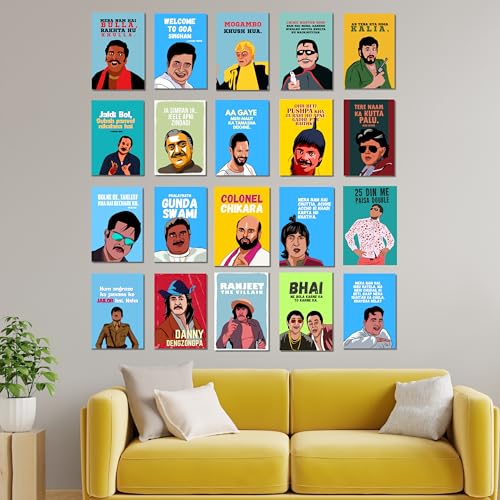 Image of Good Hope Bollywood Posters Set Movie Quotes & Memorable Lines, Perfect for Home Decor Movie Lovers and Fans, wall decoration home bedroom living room Gift Hostel Boys Girls. (Villain Set)