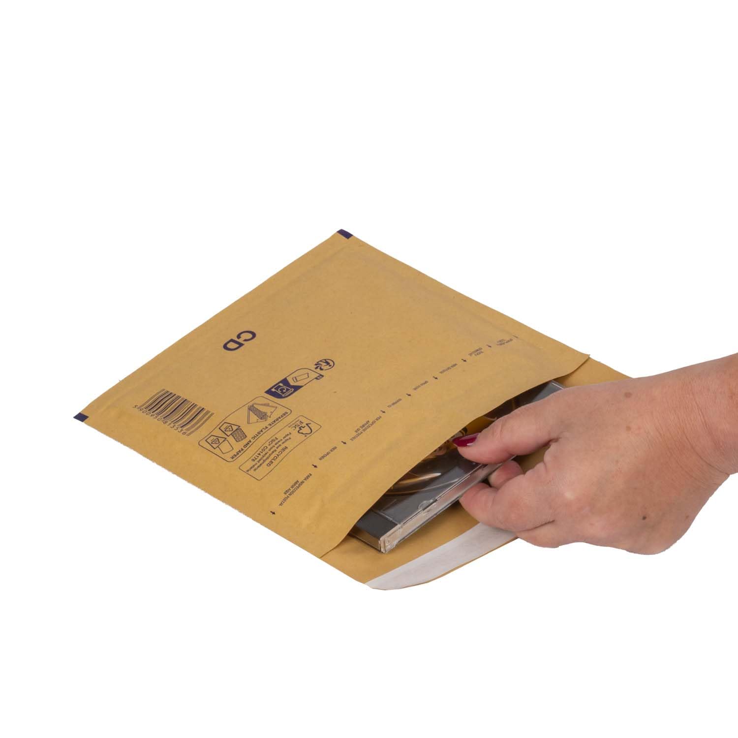 smiley pack Luftpolstertaschen Größe CD Braun 200 x 175 mm, gepolsterte Versandtaschen mit Selbstklebeverschluss für CD und DVD Versand (400 Stück)