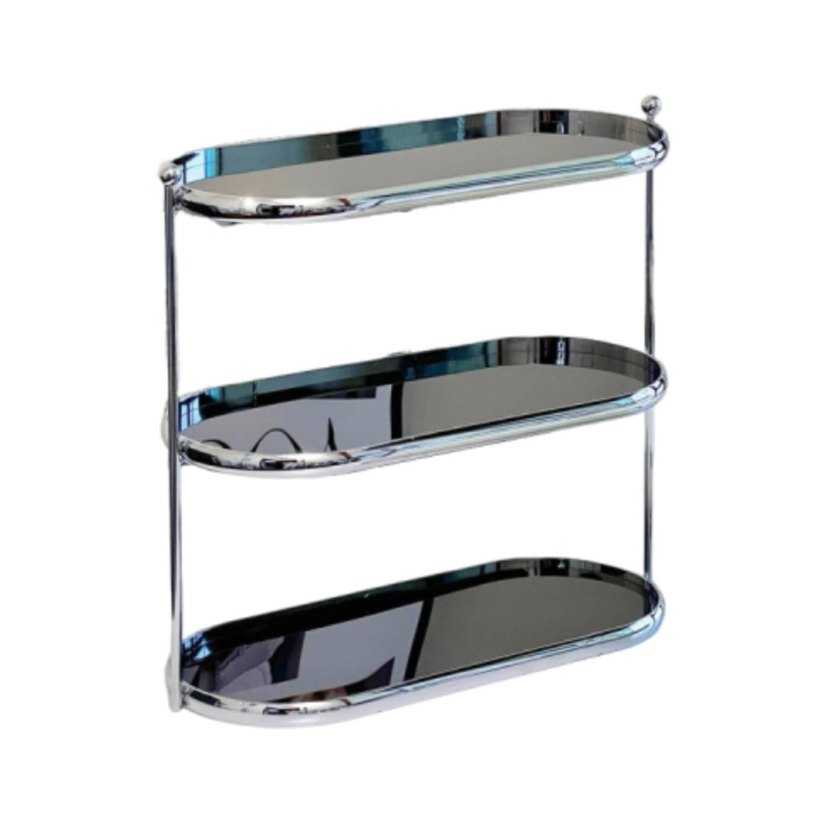 Double Layer Acrylic Vanity Shelf Space Saving Makeup Display Stand Easy to Clean 3 Tier Perfume Stand Multi-Purpose for Bathroom, Desktop, Black, 3-Tier-image-41