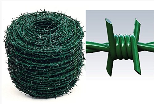 ITALFROM Alambre espino galvanizado plastificado Verde para Vallas de Malla metálica Bobina 100 MT Cod.2201