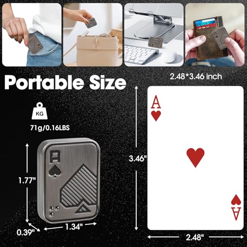 GoQQby Fidget Toys Adults, Metal Poker Fidget Slider, Magnetic Poker Push Card, Cool Office Gadgets, Relieve Stress, Gift Fidget Toys for Men (Sliver A) - Image 3