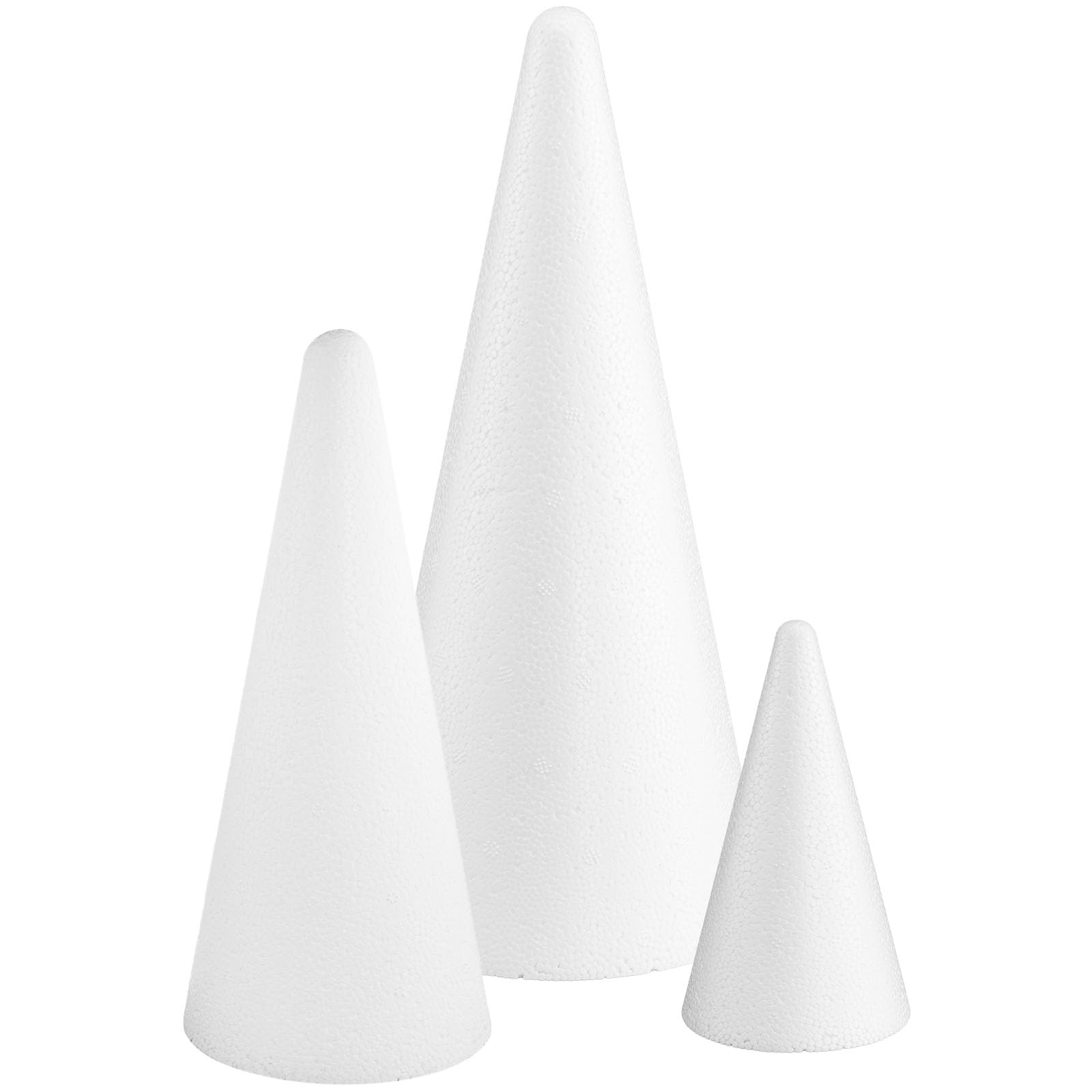 MCE-Commerce A32993-1 cono in polistirolo, diametro 7 cm, 9 cm, 21 cm, diametro 12 cm, altezza 27 cm, colore bianco