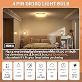 GR10q 4 Pin 16W 3500K Warm White Compact Fluorescent Bulb, CFL Save Square 4 Pin Lamp Bathroom Light Bulb, GR10q DD Flat Butterfly Bulb for Flush Ceiling Light, Home, AC 230V(Small Size:13.3cm*13.3cm) - Image 2