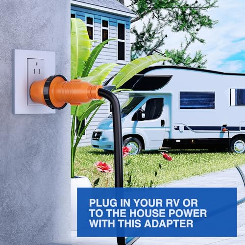 Image of Nilight 15 Amp to 30 Amp RV Power Adapter 5-15P to L5-30R | 110 Volt Twist Locking Connector 15A Male Plug to 30A Female Receptacle for RV Generator Camper Electrical Converter