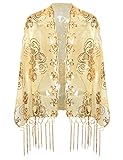 chal dorado corte ingles Este chal es una buena opción para fiestas temáticas de Gatsby, bailes, concursos, carreras de Ascot, bodas, cócteles, fiestas de disfraces, fiestas de disfraces, fiestas de disfraces, fiestas de jardín, salones, carnavales, Halloween, otras ocasiones de estilo vintage y uso diario.