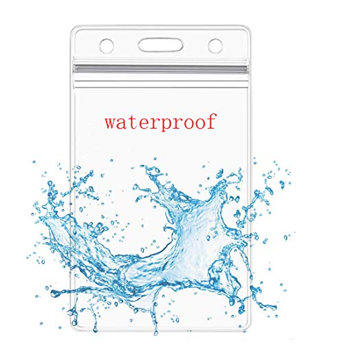 Vertical Id Card Name Tag Badge Holder With Waterproof Type Resealable Zip (Vertical Id, 6 Pcs) #TOP3