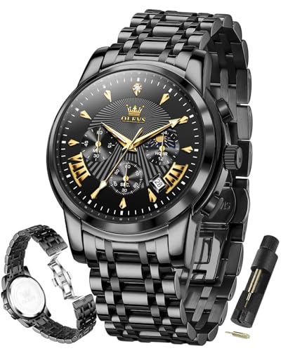 Image of OLEVS Watch for Men Original Chronograph Analog Quartz Waterproof Watch Luxury Premium Businesse Diamond Mens Dress Watches