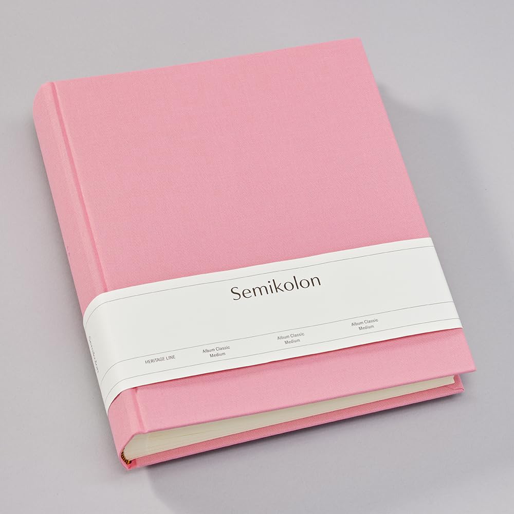 Semikolon (363975) Album Medium flamingo (różowy) - album fotograficzny/księga zdjęć z 80 kartkami kremowo-biały karton fotograficzny z pergaminowym papierem - 21,6 x 25,5 cm