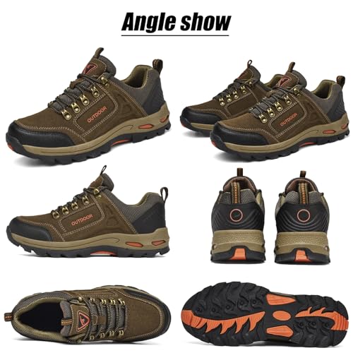 VOODUE Duddle Orthopedic Shoes for Men, Duddle Orthopedic Shoes, Men's Outdoor Lightweight Breathable Orthopedic Hiking Shoes for Outdoor Hiking(Brown,US 10-11)4