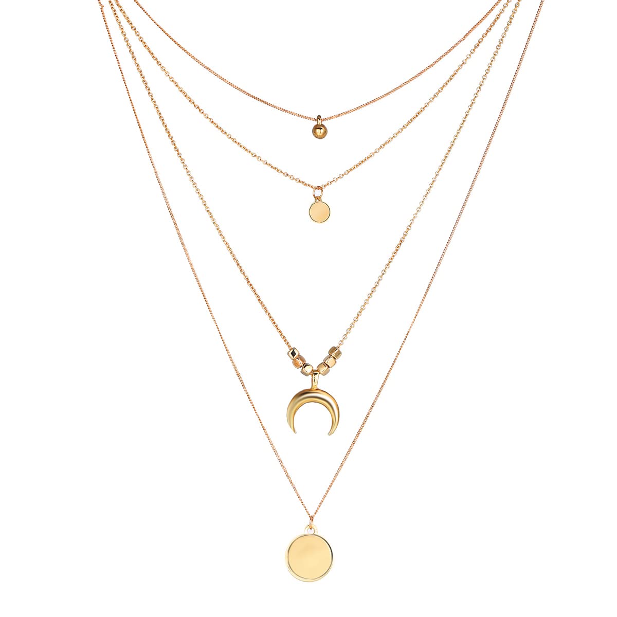 Scintillare by Sukkhi Gold Plated Delicate Moon Multi Layered Necklace for Women (B0BQJFPZ3W) Amazon Price History, Amazon Price Tracker