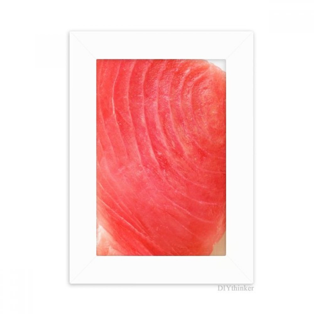 DIYthinker Salmon Sashimi Meat Food Texture Desktop Photo Frame Picture White Art Painting 5X7 Inch