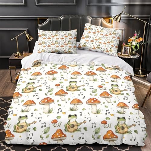 Housse de couette grenouille hypoallergique lit une place zip