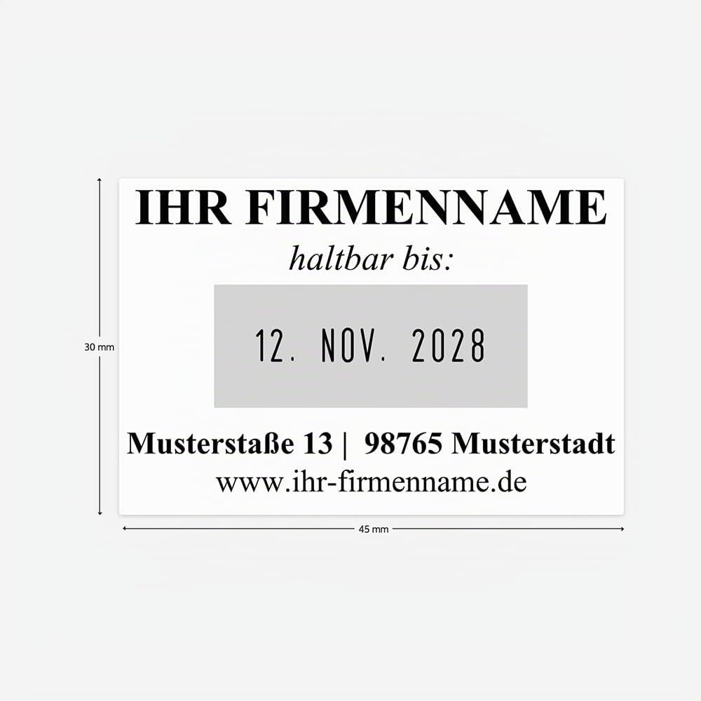 stempel-fabrik – Colop Classic Line 2360 Custom Datumsstempel mit Wunschtext personalisieren – Selbstfärbestempel zur korrekten Beschriftung von Dokumenten, Rechnungen & Co (45 x 30 mm | 4 Zeilen)