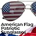 grinderPUNCH 3 Pack Bulk USA America Glasses - American Flag Aviator Sunglasses - Assorted Colors