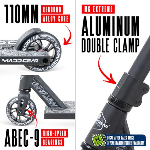 Image of Pro Stunt Scooter for Kids and Teens Ages 8-12 - Lightweight Durable Trick Scooter for Skatepark and Street - Easy Assembly - Madd Gear MG4