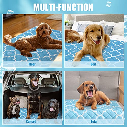 Expawlorer Upgraded Dog Cooling Mat - Extra Lare Ice Silk Summer Pet Self Cooling Mats, Washable Portable Keep Cool Pad For Dogs Cats Pets,Reusable Non-Slip Blanket For Grate Sofa Bed Outdoor #TOP5