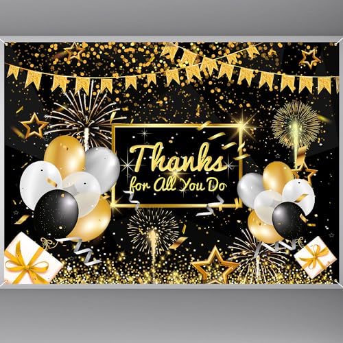 Thanks for All You Do Backdrop, 7x5ft Glitter Thank You Background ...