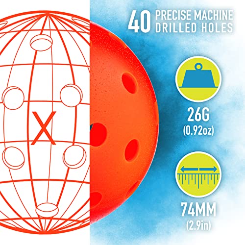 Franklin Sports Outdoor Pickleballs, X-40 Pickleball Balls, USA Pickleball (USAPA) Approved, 3 Pack Outside Pickleballs - Image 3