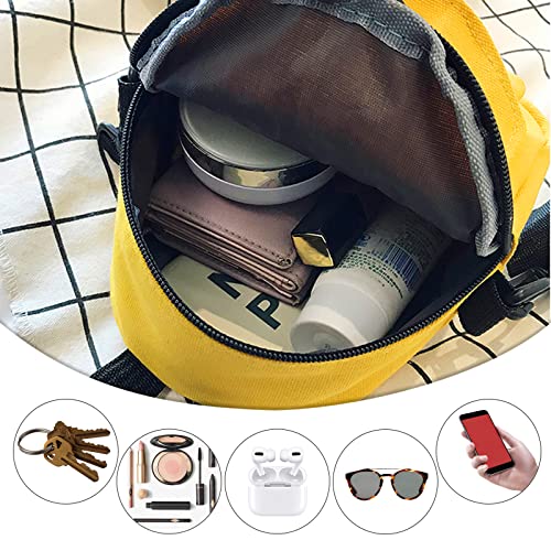 Canvas Messenger Bag, Cute and Fashion Canvas Shoulder Bag Crossbody Phone Bag With Zipper (black)4