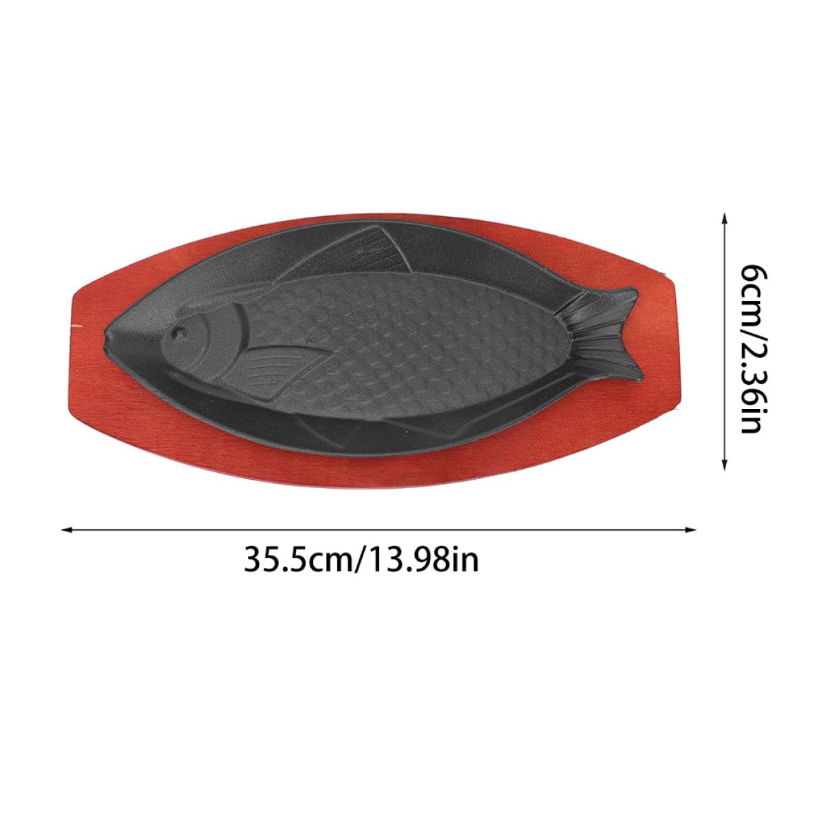 Poêle à Griller en Fer Plateau de Cuisson de Poisson, Design Compact et Facile à Ranger pour Steak et Barbecue Maison