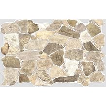 Dundee Deco 3D Wall Panels Faux Stone PVC Brown Beige Wall Paneling for Interior Wall Decor, 39 in x 25 in, Covers 6.7 sq. ft