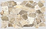 Dundee Deco 3D Wall Panels Faux Stone PVC Brown Beige Wall Paneling for Interior Wall Decor, 39 in x 25 in, Covers 6.7 sq. ft