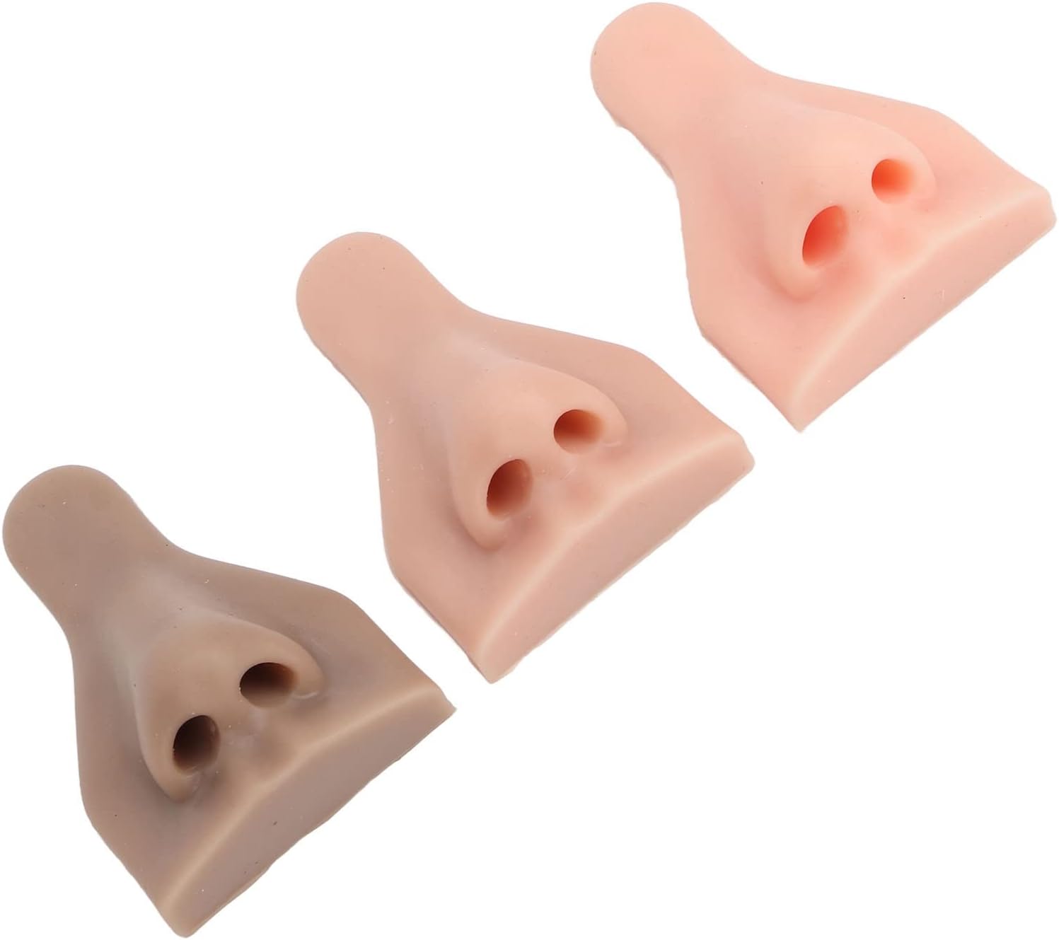 3D Vivid Silicone Nose Model Set for Teaching and Practice, Material and Flexible, Reusable for Nose Piercing Plastic Surgery Simulation