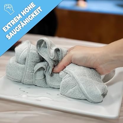 limpando 10x Geschirrtücher und Küchentücher (40x65cm) - Putzlappen für Glas, Besteck, Teller und Küche - Mikrofaser Trockentuch/Geschirrhandtücher- Saugstark und schnelle Trocknung | Kitchen Towels – Bild 7