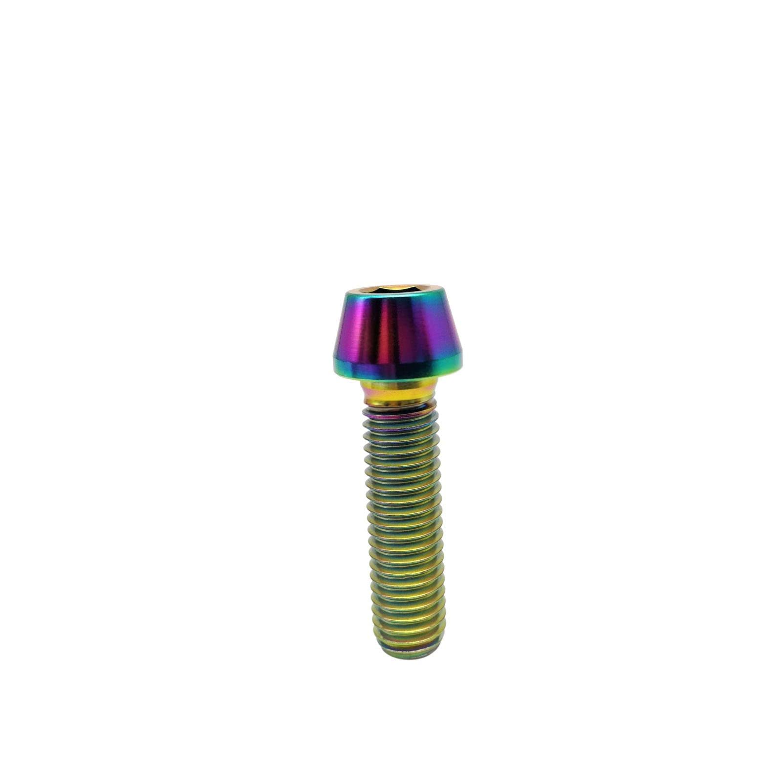 RISON-Titanium Bici Stelo Bulloni in Titanio M6x1.0x15mm, 5pcs Viti per Attacco Manubrio Bicicletta, Vite a Testa Conica Viti Fisse per Stelo Bici, Vite di Fermo Vite per Gambo per MTB/Bici da Strada