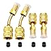 Ruibapa R410a Mini Split Adapter 5/16 Female 1/4 Male Flare Charging Vacuum Port Adapter with 4 Sealing Plugs for Air Conditioners HVAC Refrigeration 2 Straight+2 Angled Adapter