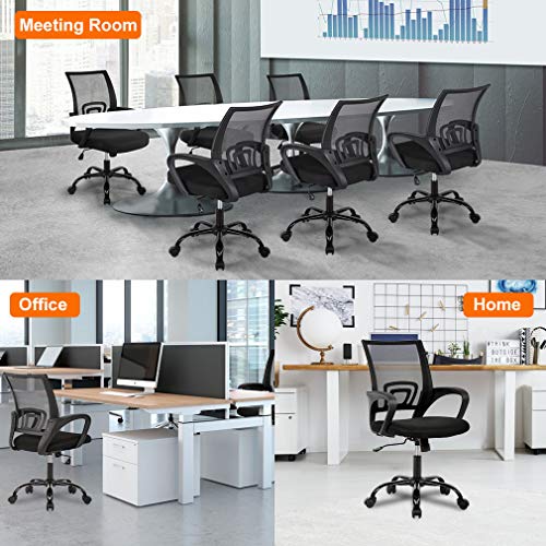 Direct Ergonomic Office Chair Home Desk Task Computer Gaming With Back Lumbar Support Armrest Swivel Modern Adjustable Rolling Executive Mesh For Women Men, Black #TOP5