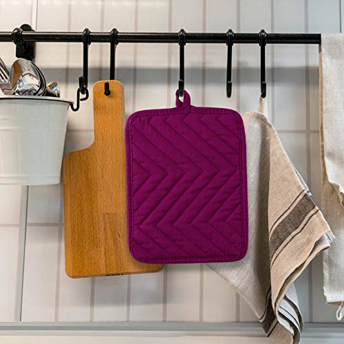 R Horse 6Pcs Pot Holder With Pocket For Kitchen Cotton Pot Holder Set Machine Washable Potholder Large Coaster Hot Pads Heat Resistant Oven Mitts Kitchen Basic Trivet For Baking Cooking 7''X9'' #TOP3