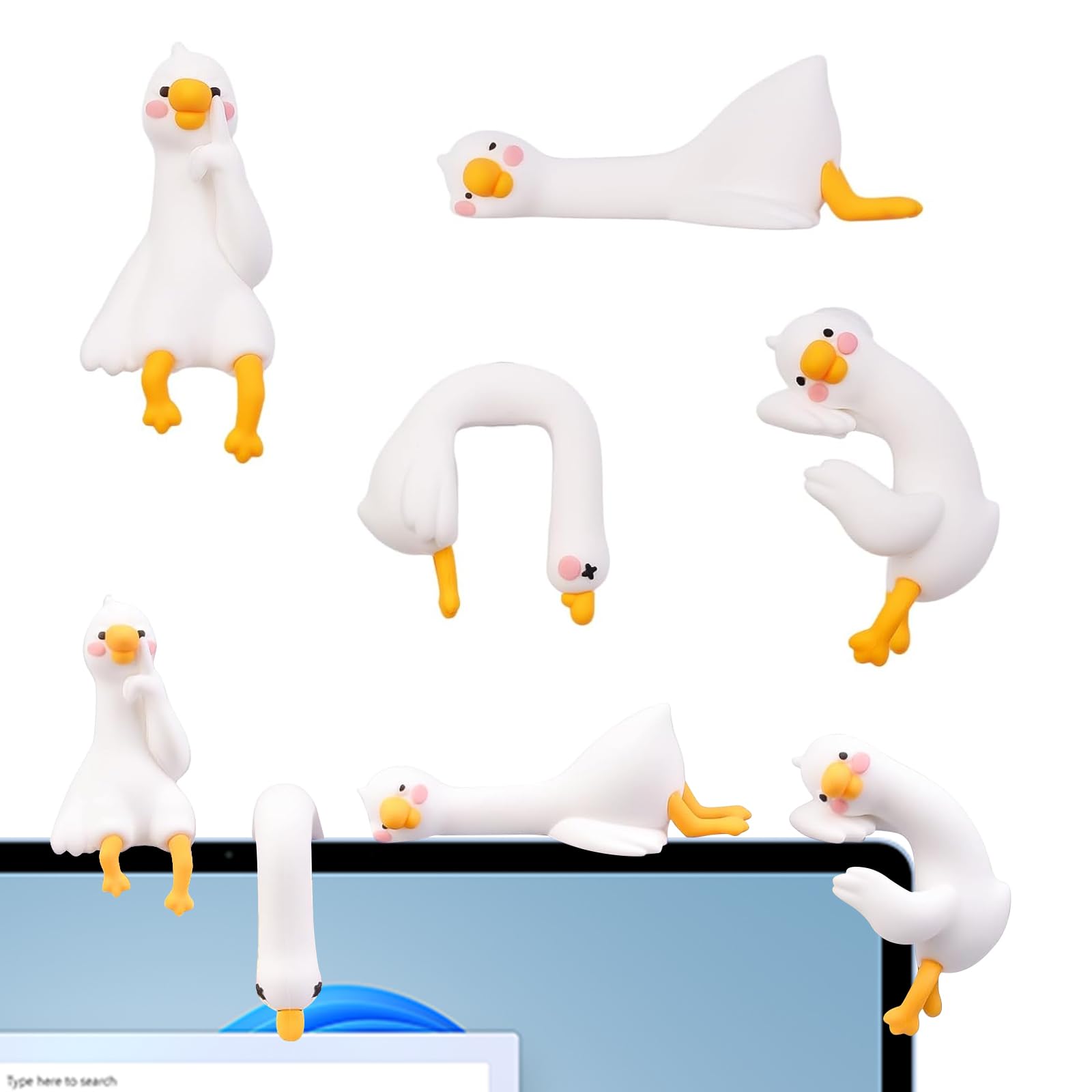 4 mini statuette d'oca per ufficio, decorazione da scrivania, divertenti gadget da ufficio, decorazione per scrivania, TV, piccoli animali, regali per colleghi