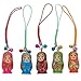 Hotusi Set of 12 Fashion Jewelry Drip Charm Key Chains Wooden Nesting Dolls with Key Rings Keychains Decorative Gifts