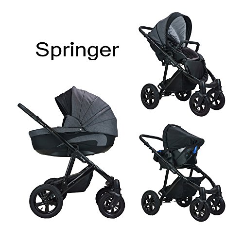 Springer CityStyle | Kinderwagen 3 in 1 Kombikinderwagen | Hartgummireifen | (New York)