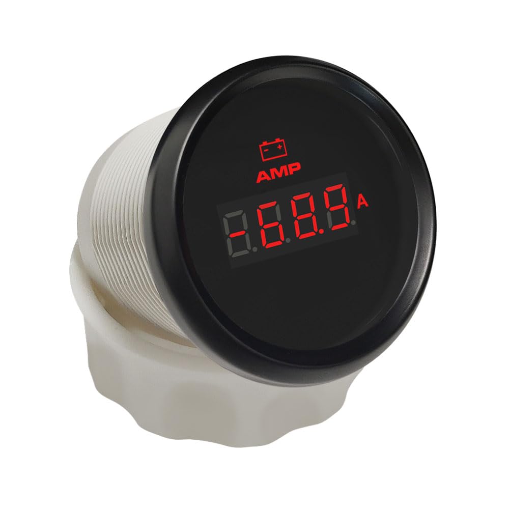 ELING 2'' Ammeter Indicator 150A Digital with Current Sensor with 8 Colors Backlights 12V 24V for Motorcycle Marine Boat RV