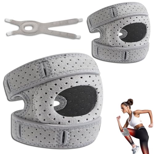 Cinturino al ginocchio, 2 Pezzi Ginocchiera Rotulea Regolabile, Rotulea ginocchiere, Traspirante Ortopedica Rotulea Ginocchiera, per Lesioni al Menisco, dal Dolore Artritico, Infortunio Sportivo