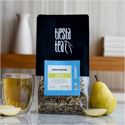 Image of Tiesta Tea - Pear Reverie Tea, Loose Leaf, White Pear Herbal Tea, Premium Low Caffeine Tea Blend, Make Hot or Iced & Up to 200 Cups, 16 oz Resealable Bulk Pouch