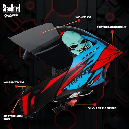 Image of Steelbird SBA-20 Strange ISI Certified Flip-Up Helmet for Men and Women