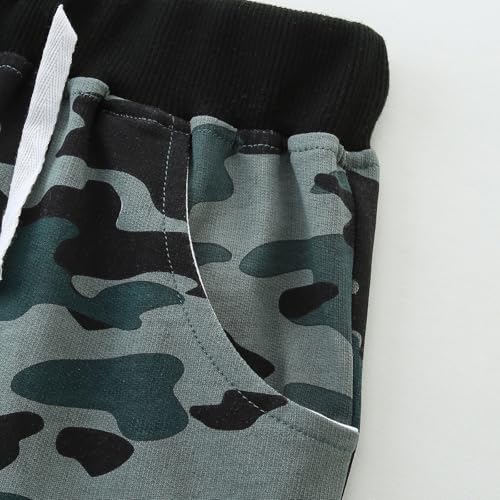 Image of Toddler Boy Clothes Cartoon Cotton Summer Short Sleeve T-Shirt and Shorts Kids Outfit Set 2-7 Year