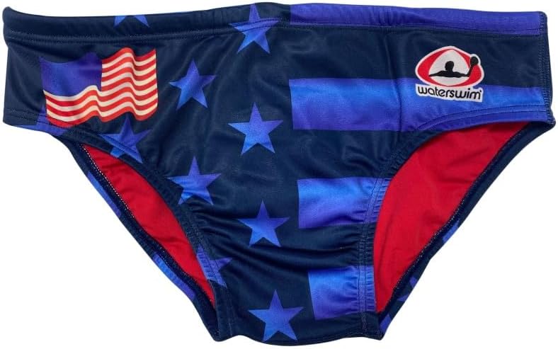Suit USA Blue Star Swimwear, Swim Briefs for Swimmers, Water Polo, Underwater Hockey, Underwater Rugby