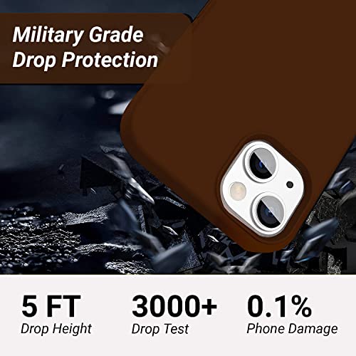 Image of LIRAMARK Liquid Silicone Soft Back Cover Case for Apple iPhone 13 Mini (5.4 Inch) (Brown)