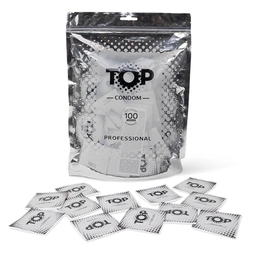 TOP - Preservativos estándar de látex natural y agradable al tacto, con depósito de 53 mm de diámetro, para hombre