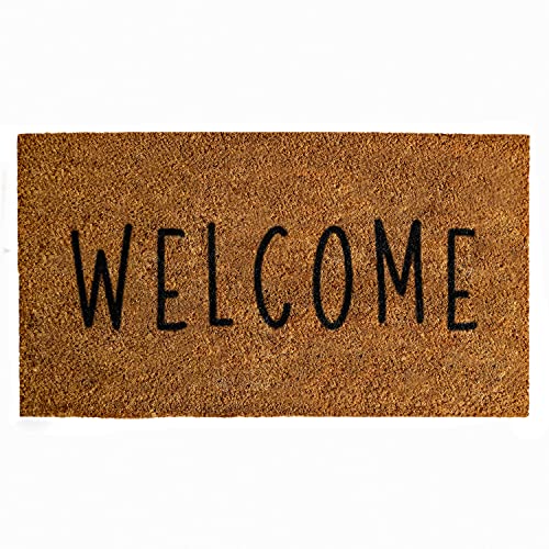 Welcome Door Mat 30x17 Inches, Thick Welcome Mat Outdoor Decor, Rustic Welcome Outdoor Mat for Front Door, Farmhouse Welcome Mat with Thick Non-Slip PVC Backing, Welcome Entry Mat for Front Door