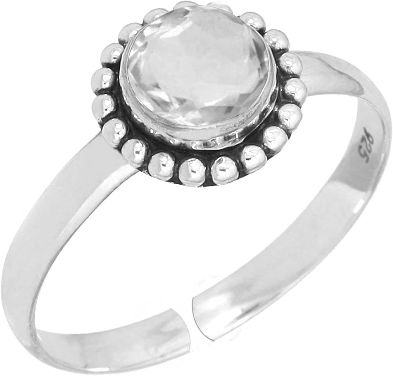 Garnet, Pearl, Onyx, Carnelian Round Handmade Adjustable Ring Genuine 925 Sterling Silver Boho Natural Gemstone Jewelry For Women