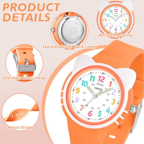 Image of Juboos Kids Watch Analog for Boys Girls Toddler, 3ATM Waterproof Wirstwatch Learning Time and Easy to Read