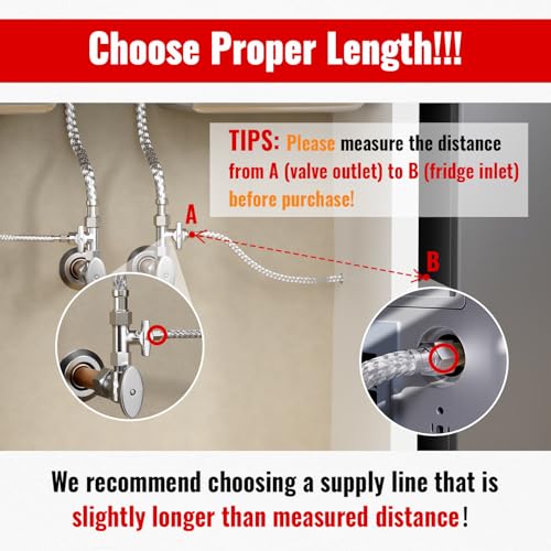 Image of SUNGATOR 5 FT Refrigerator Water Line, 1 /4 inch Comp x 1 /4 inch Comp Ice Maker Hose (Pack of 2)