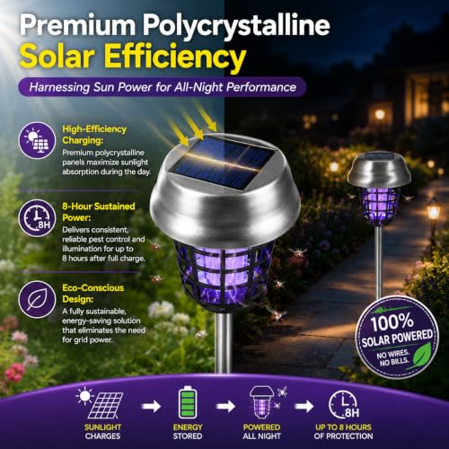 Image of 4Pack Solar Bug Zapper Outdoor Waterproof Mosquito Zapper