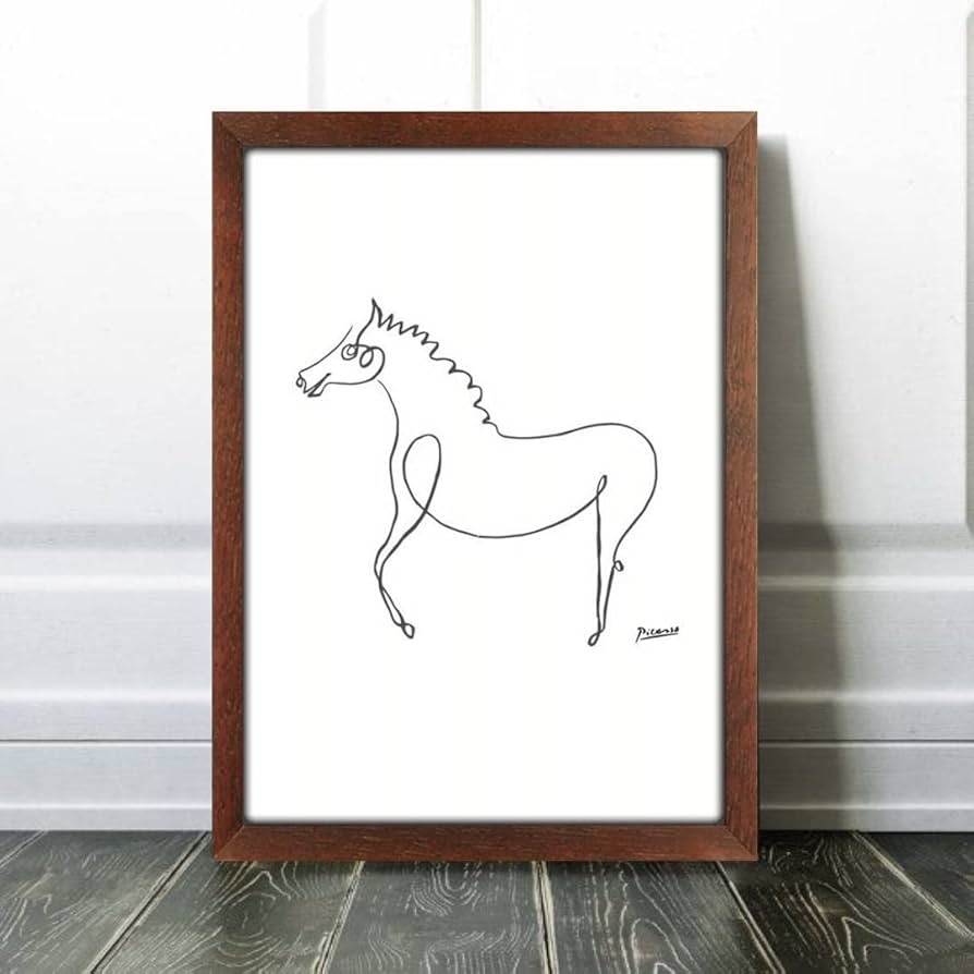 Amazon.co.jp: ピカソ 可愛い馬の絵 A4サイズ フレーム付き