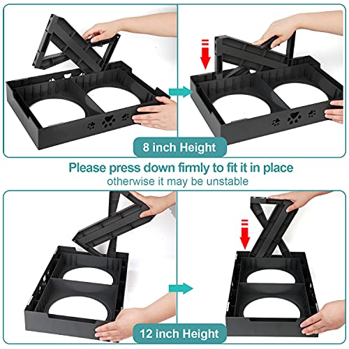 URPOWER Elevated Dog Bowls Adjustable Raised Dog Bowl with 2 Stainless Steel 1.5L Dog Food Bowls Stand Non-Slip No Spill… - Image 6